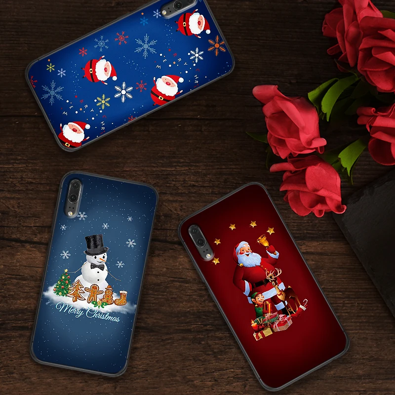 Рождественские огни черные силиконовые чехлы для huawei Y6 Y7 Y9 Prime 2018 2019 Nova 2i 3 4 3i Lite mate