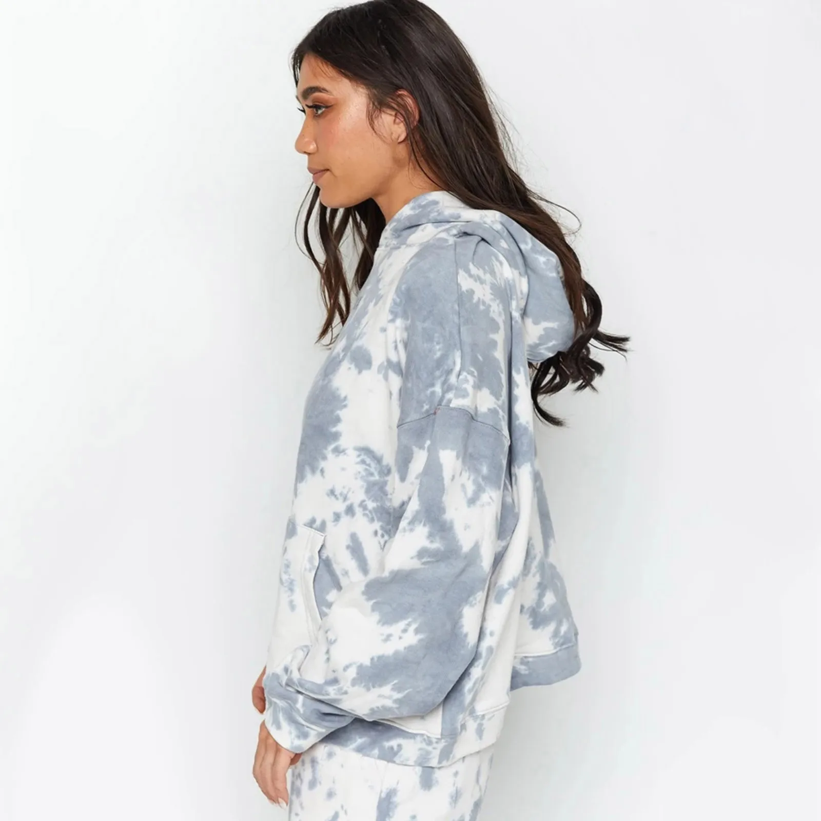 JAYCOSIN Women Sweetshirts Loose Top Casual Fashion Daisy Tie-dye Graffiti Hoodie Korean Style Autumn Casual Oversized Hoodie
