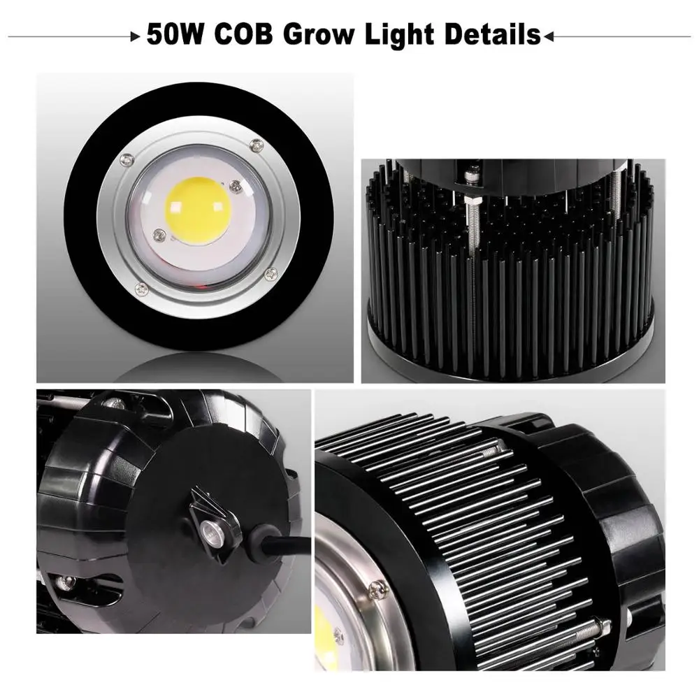 Phlizon 50 Вт cxb3590 cob led grow light full spectrum растительный свет пригодный для выращивания