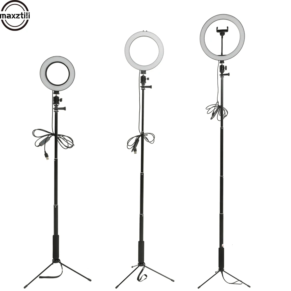 Кольцевой светильник 6/8/10 дюймов со штативом и подставкой для фотостудии 3500 5500K