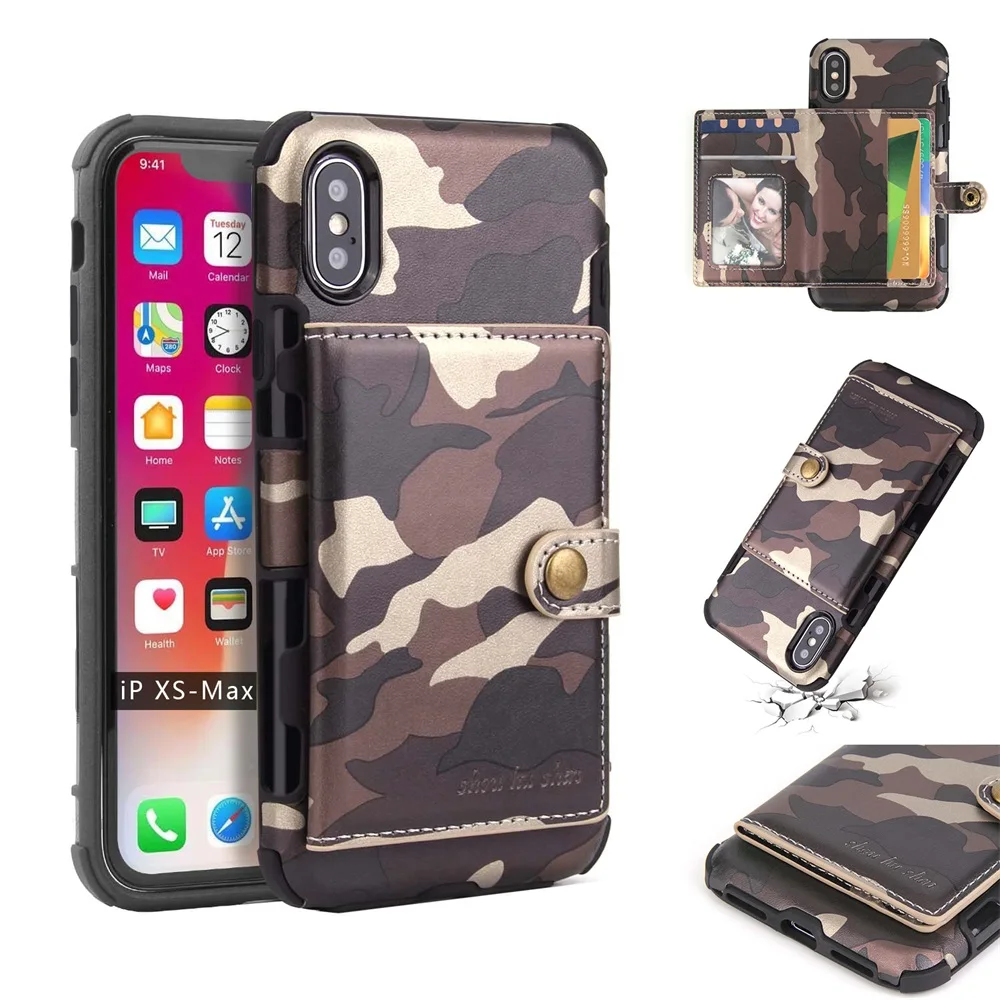 Tikitaka армейский зеленый откидной Чехол для телефона для iPhone XR X XS Max XS 7 8 6 6splus камуфляжные чехлы-бумажники для samsung A50 A70