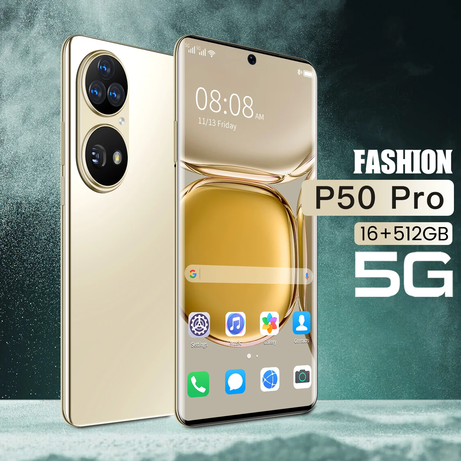 

Newest Phone P50 Pro 16GB+512GB Unlocked 5G Phone Android 11 7.3 Inch 4G/5G Network 32MP+64MP HD Camera 8000Mah Cell Phone GPS