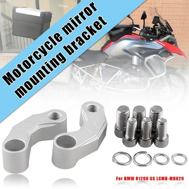 Мотоцикл боковое зеркало расширитель CNC удлинитель адаптер Комплект черная