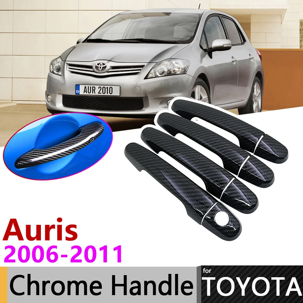 Черное углеродное волокно внешняя Дверная ручка Крышка для Toyota Auris Corolla Blade E150 2006 ~
