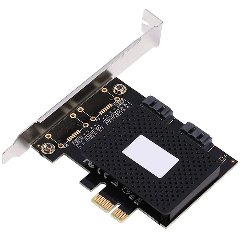 

2Pcs Express to SATA3.0 2-Port SATA III Controller Card Adapter Riser Card, PCIE Pci-E to SATA Pcie IDE Card Adapter