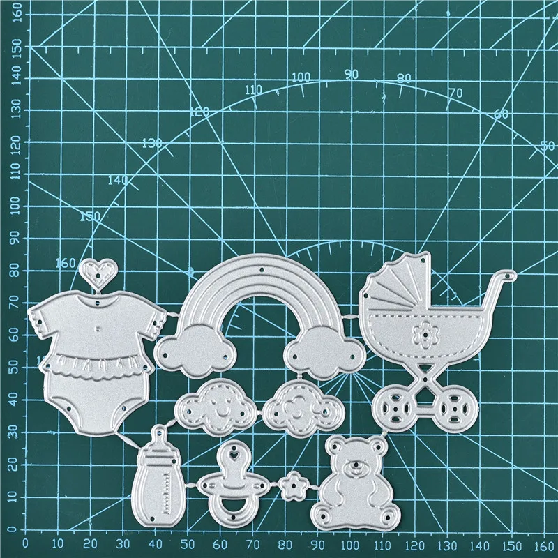 DiyArts New Baby Born металлические режущие штампы с радужным облаком DIY Выгравированные
