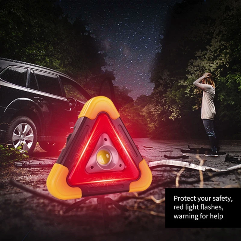 

Triangle Warning Sign Triangle Car LED Lights Road Safety Emergency Breakdown Alarm Lamp Portable Flashing Light On Hand