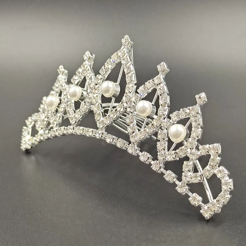 

New Color Crystal Rhinestone Crown Women's Hair Wedding Accessories Cute Little Princess Headdress Popular Comb Miraculous