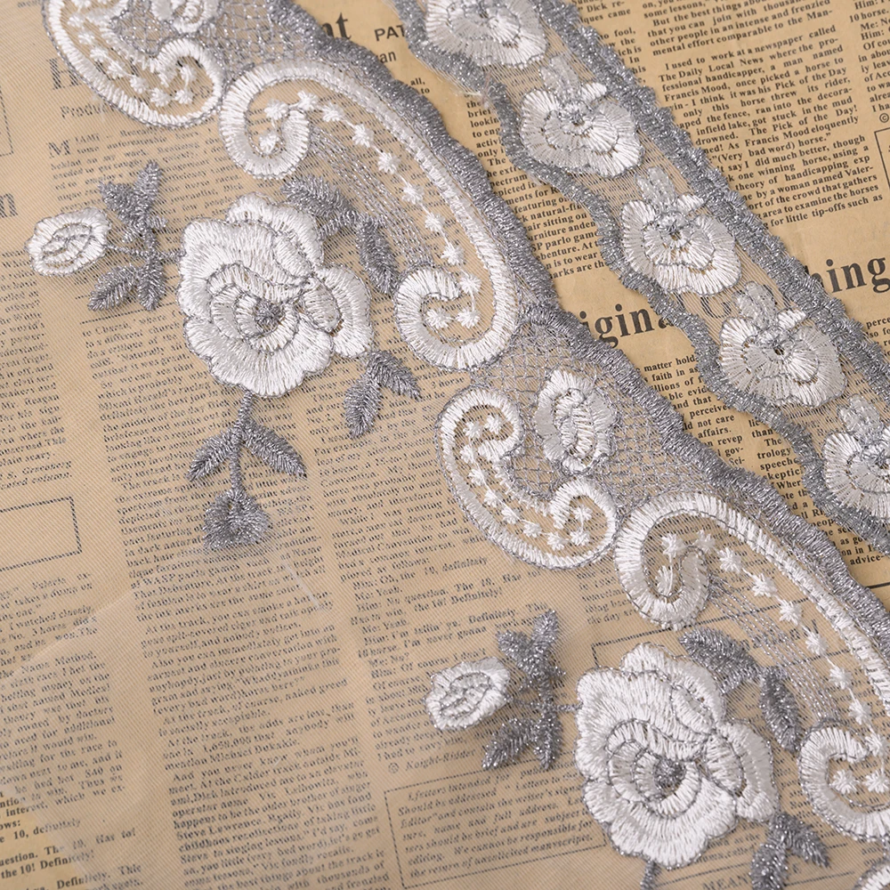 Кьюсак 2 м 17 см Сетчатое вышитое кружево отделка Лента для одежды Домашний