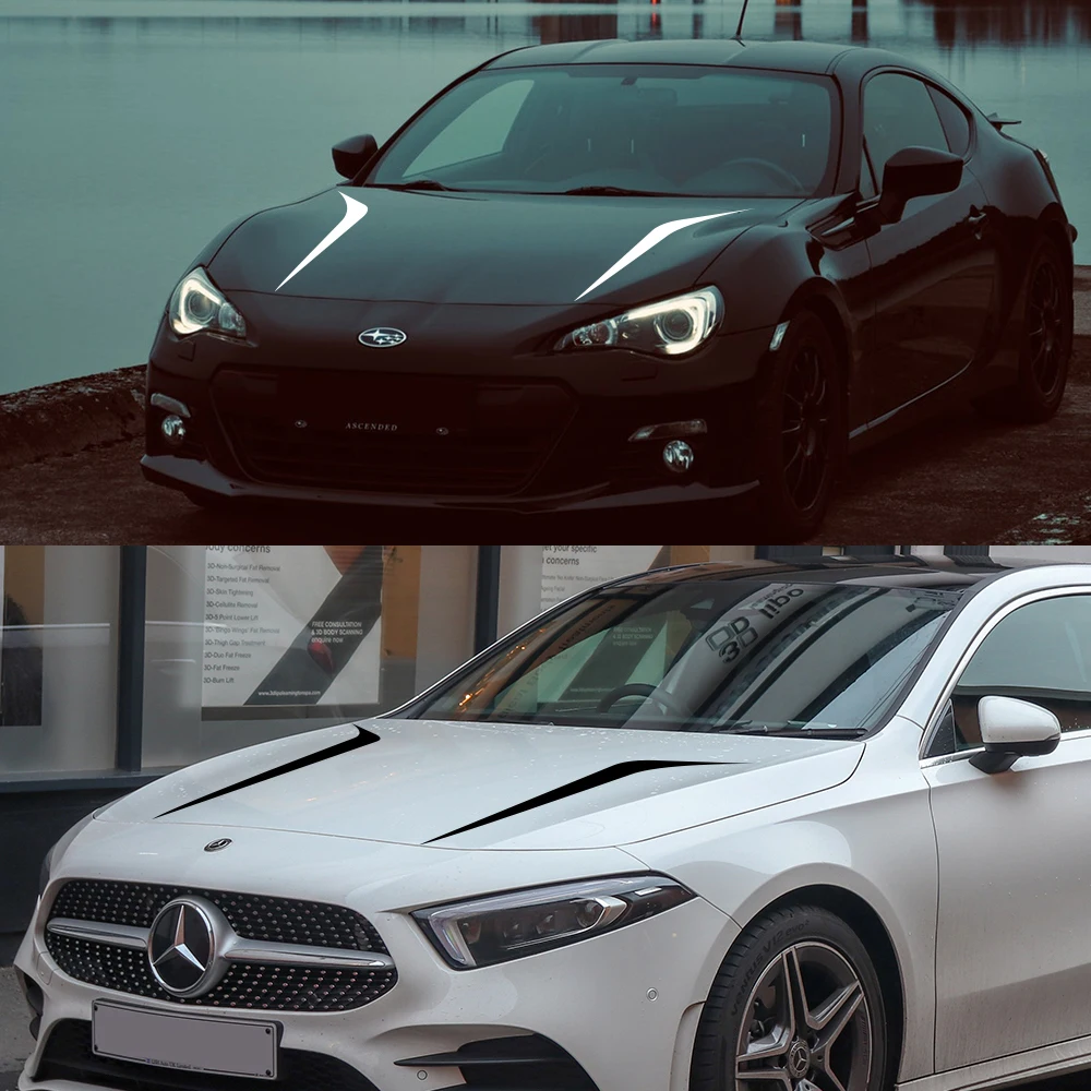 2 шт. накладка на капот автомобиля наклейки для Audi BMW Ford Volkswagen Toyota Renault Mercedes Benz авто
