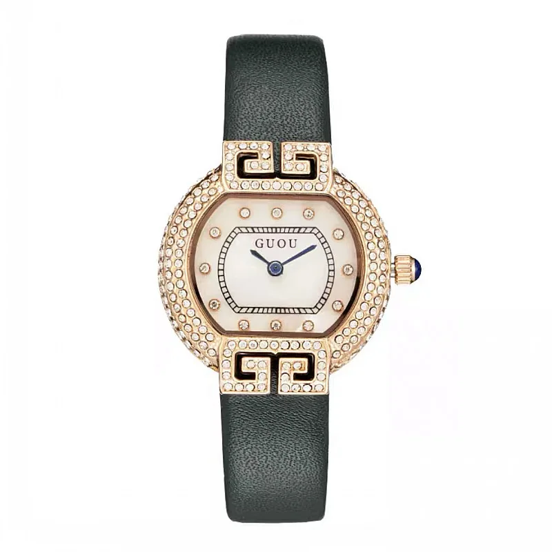 

New watches light luxury atmosphere European and American wind cowhide watchband fashion personality trend watch women