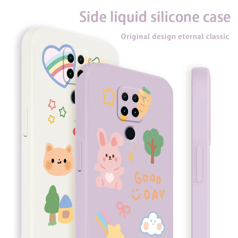 

Cartoon Bear Case For Xiaomi Redmi Note 10 10S 10Pro Note 9 9T 8 7 9 9A Redmi K40 K40pro K30 K20 Liquid Silicone Cover