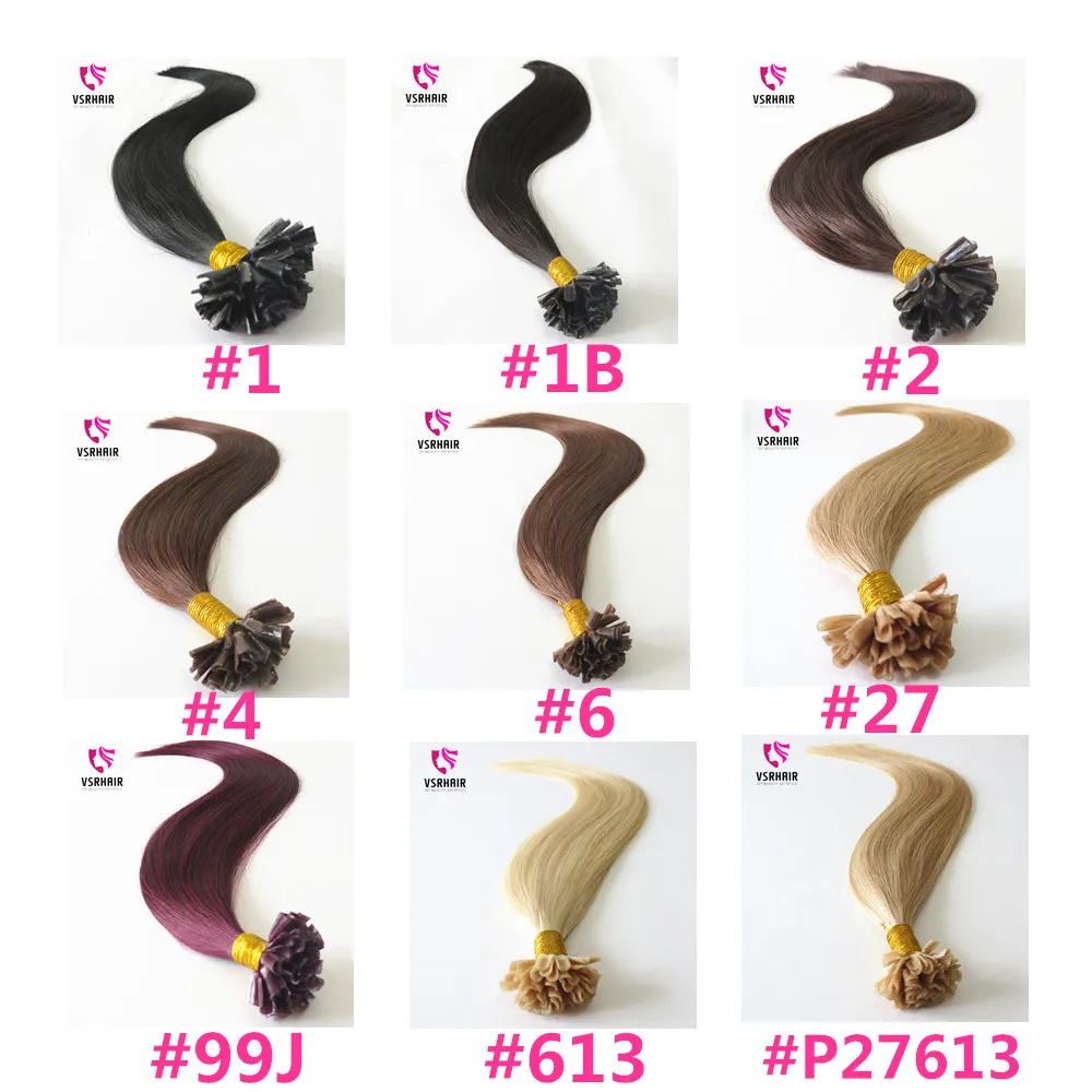 VSR 100% Человеческие волосы remy 50 прядей 100 плоский наконечник для салона специально
