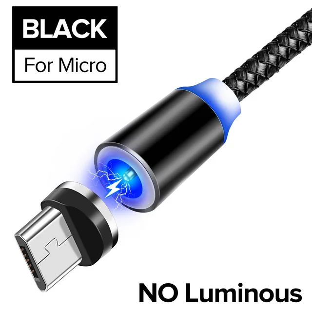 For Micro Black INIU световой поток магнитного освещения USB кабель для iPhone XR X 7 8 микро Тип C зарядное устройство Быстрая зарядка магнит зарядка USB-C тип-c - Цвет: For Micro Black