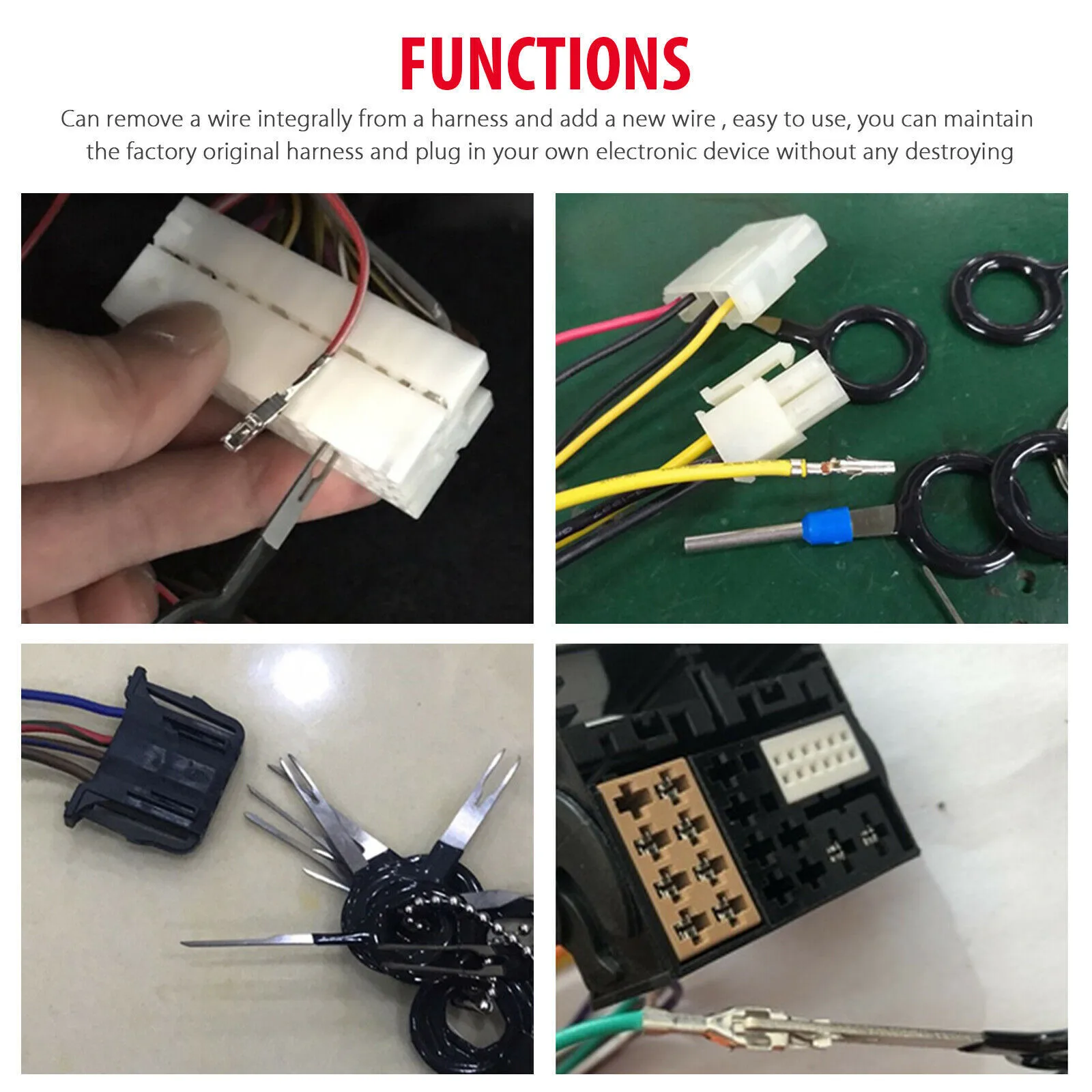 

91pcs Set Removal Tools Cars Wire Terminal Connector Pin Crimp Electrical Wiring High Quality