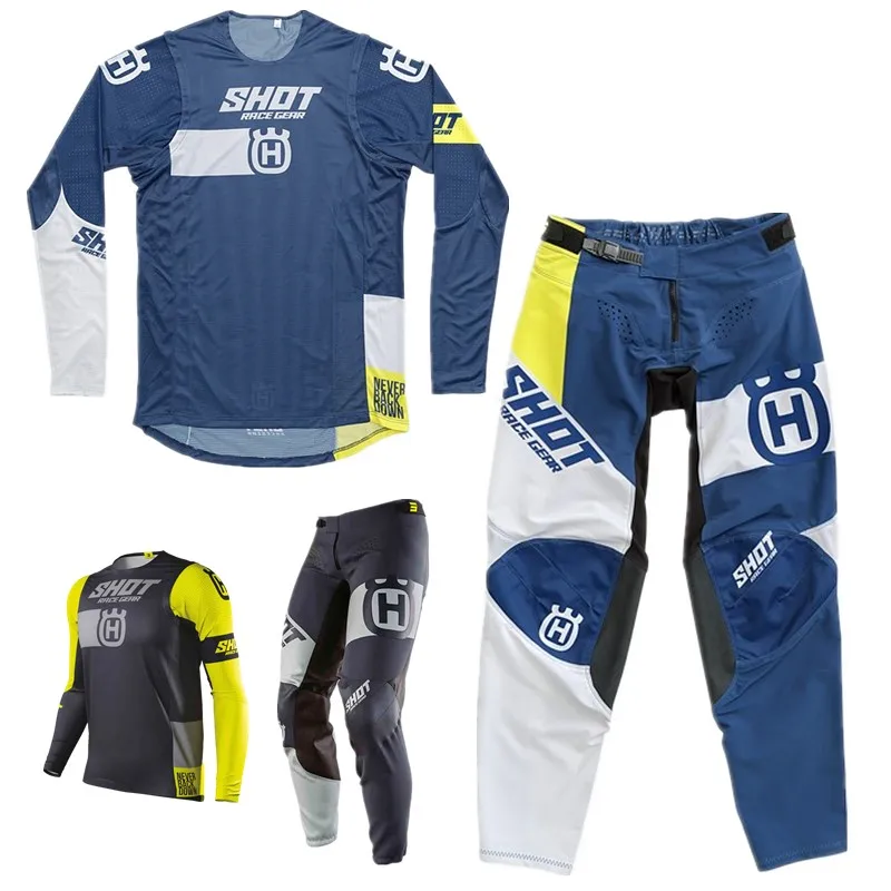 

3 Colors For NOIZ FOX TEAM VERSION Motocross Gear Set Black Moto costume Dirt Bike Motorcycle Jersey And Pants MX Suit