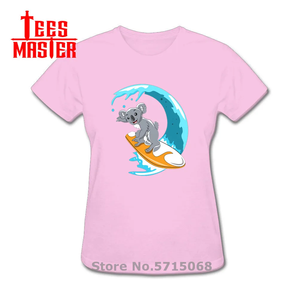 Новые забавные милый коала kawaii серфинг Коала Дизайн летние женские футболки на