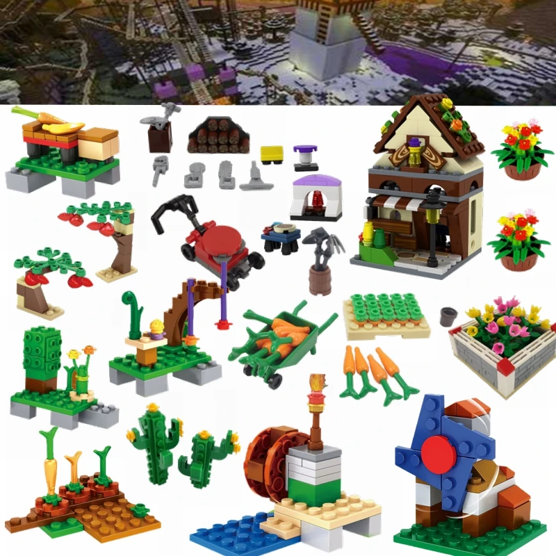 Сборные блокирующие блоки для фермы фруктовое дерево морковь сельская Цветочная