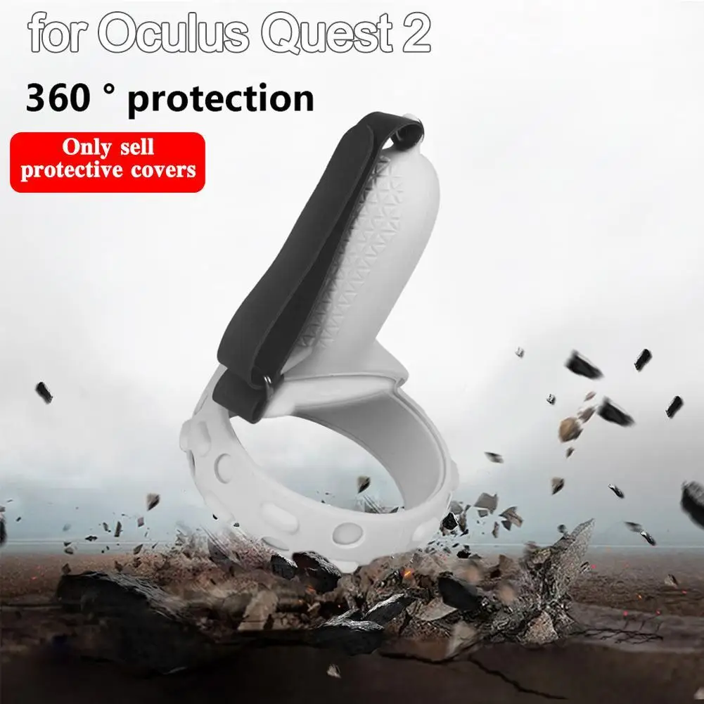 

Soft Silicone Controller Grip Cover Handle Protective Quest Strap With 2 Handle Sleeve Cover For Oculus VR Accessorie Anti- E1R5