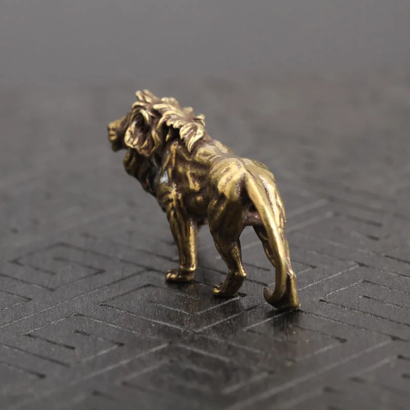 Анитик бронзовая величественная миниатюрная Статуя Льва короля настольные