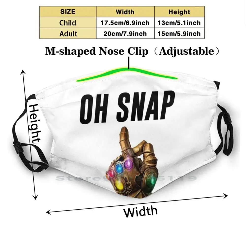 Многоразовая маска с принтом на защелке Pm2.5 для лица фильтром Детская игровая