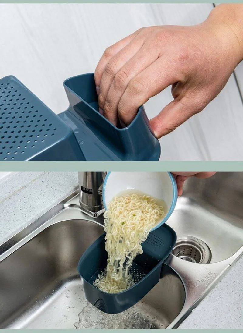 

Sink Shelf Soap Sponge Drain Rack Silicone Storage Basket Bag Faucet Holder Adjustable Bathroom Holder Sink Kitchen Organizer