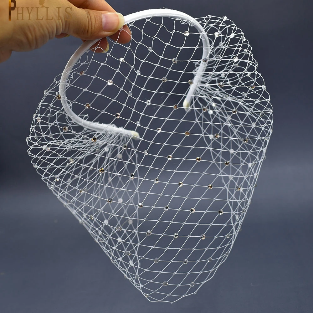 Вуалетка JM19 для невесты фата в виде птичьей клетки короткая русском стиле лица