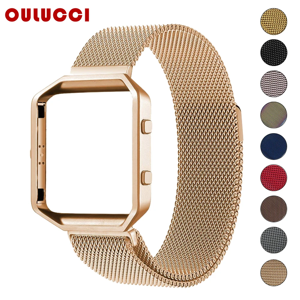 Миланская петля Oulucci из нержавеющей стали для fitbit blaze 4 Женский магнитный ремешок