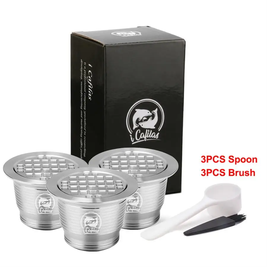 3 Capsule Icafilas многоразовый фильтр для кофе из нержавеющей стали для Nespresso, кофейная капсула многоразового использования, кофейная чашка с фильтром - Цвет: 3 Capsule