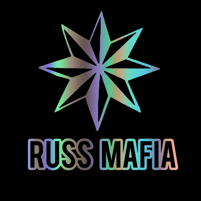 Горячие отражающие виниловые наклейки RUSS MAFIA KK для автомобильных окон, бампера, мотоциклов с защитой от УФ-излучения KK16*15см.