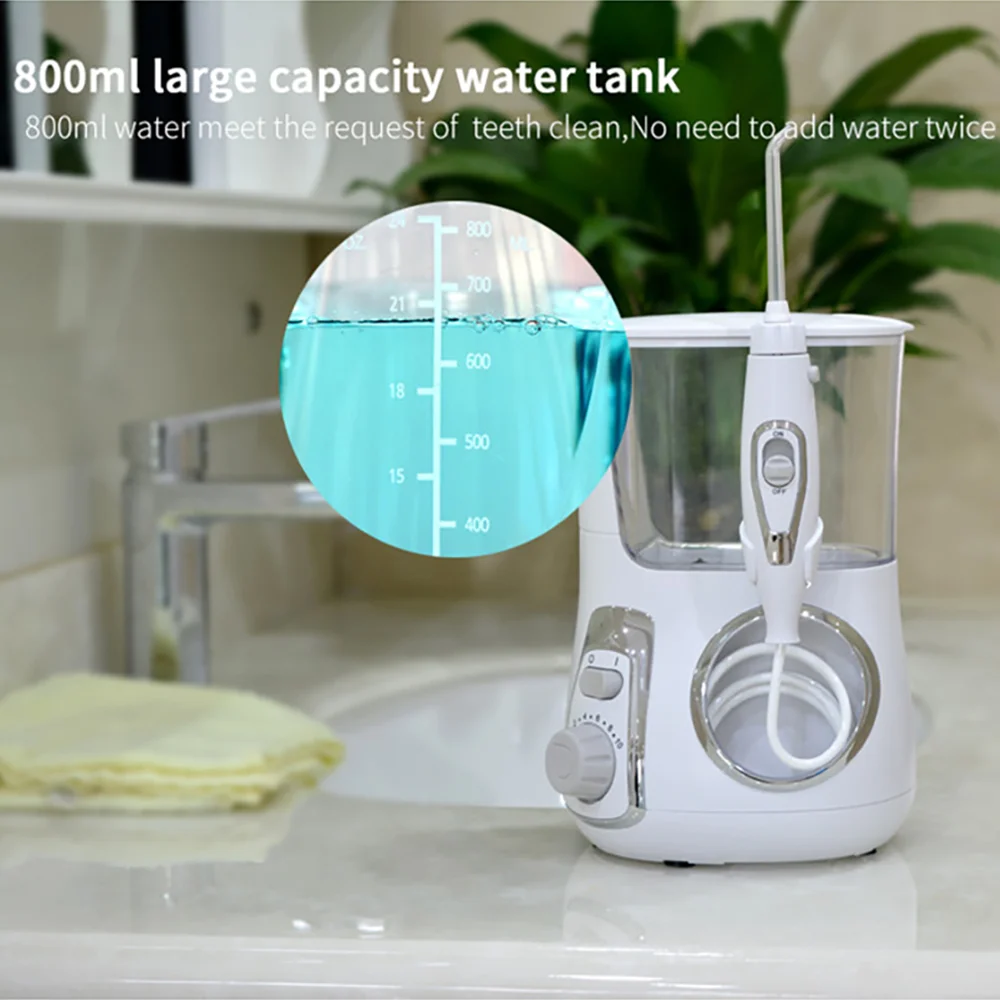 800ML Teeth Cleaner Water Flosser Dental Oral Irrigator Home Use Irrigation Nozzles Household Tooth Pick Water Pick Jet