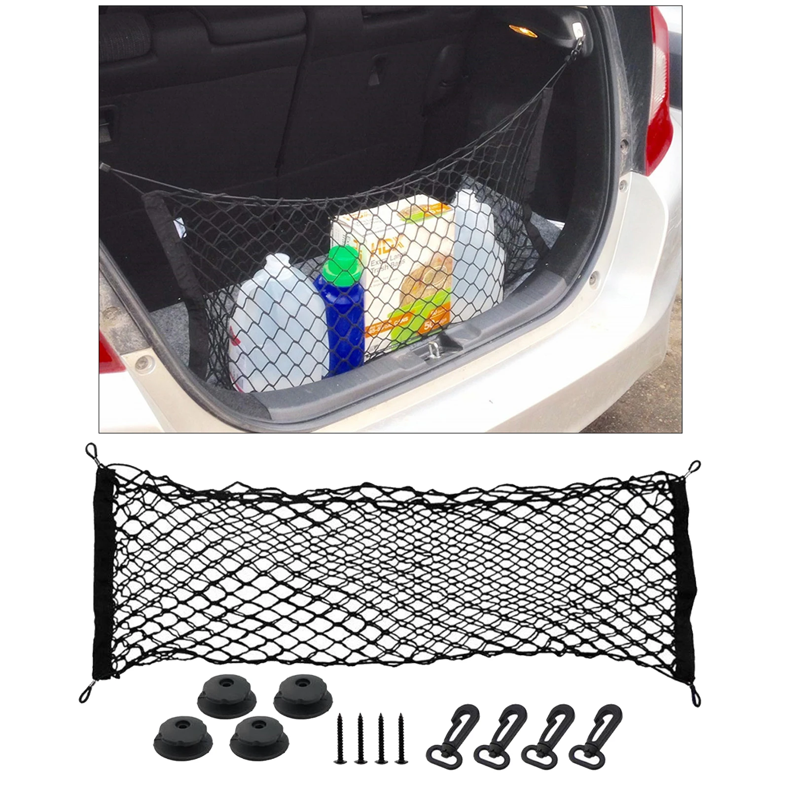 Vertical Rear Trunk Mesh Stretchable Cargo Organizer Net Pocket for Pickup Trucks Car SUV | Автомобили и мотоциклы