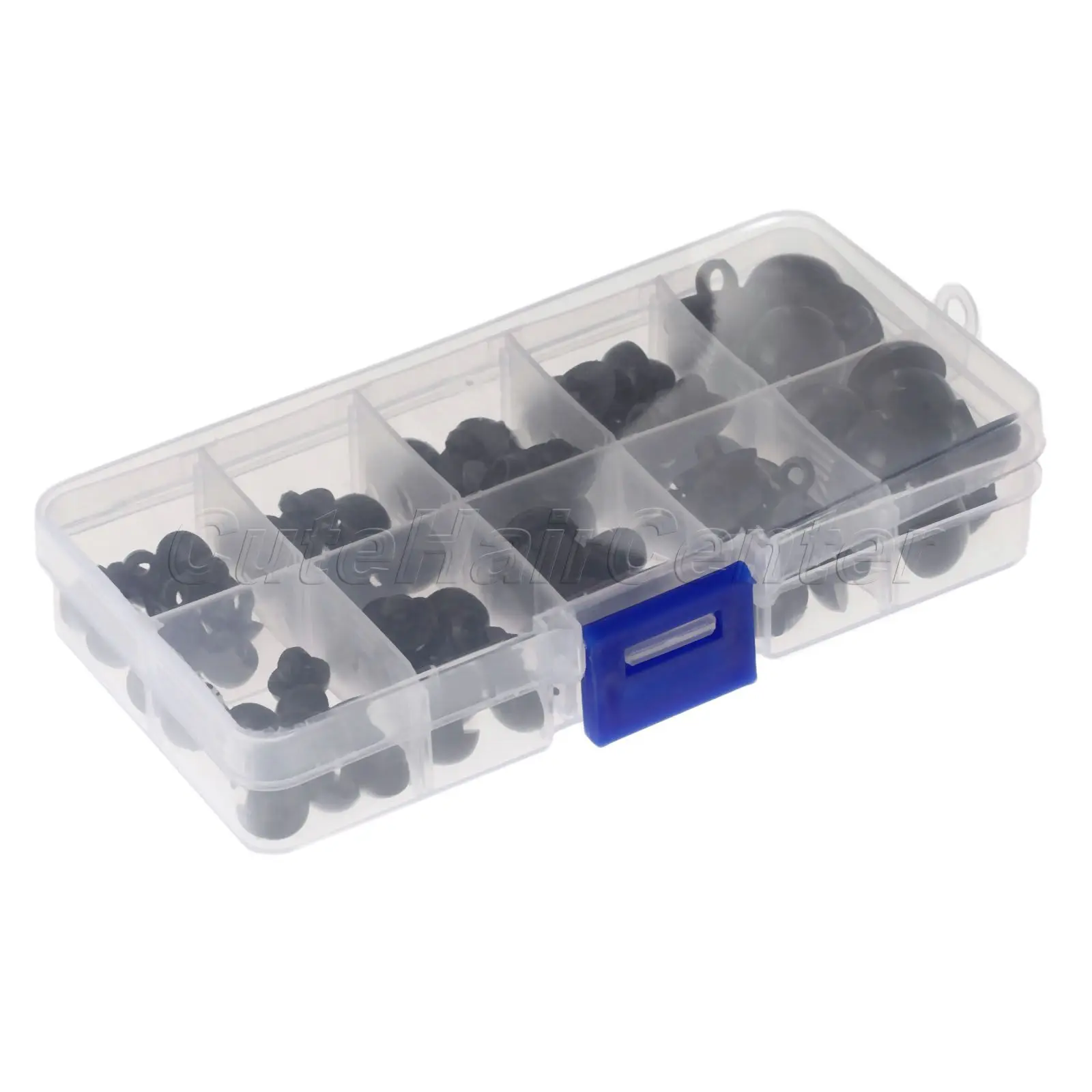 100 шт./1 коробка пластиковые пуговицы черный глянцевый хвостовик акриловые