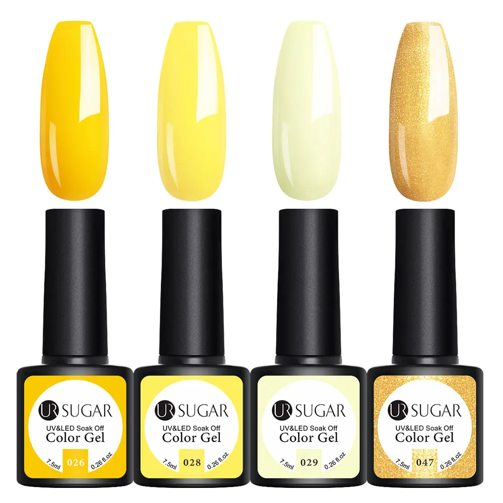 Ur Sugar 2 шт./лот Блеск УФ-гель для ногтей набор Полупостоянный верниш верхнее покрытие УФ светодиодный гель лак замочить от розового цвета серии - Цвет: 4pcs set8