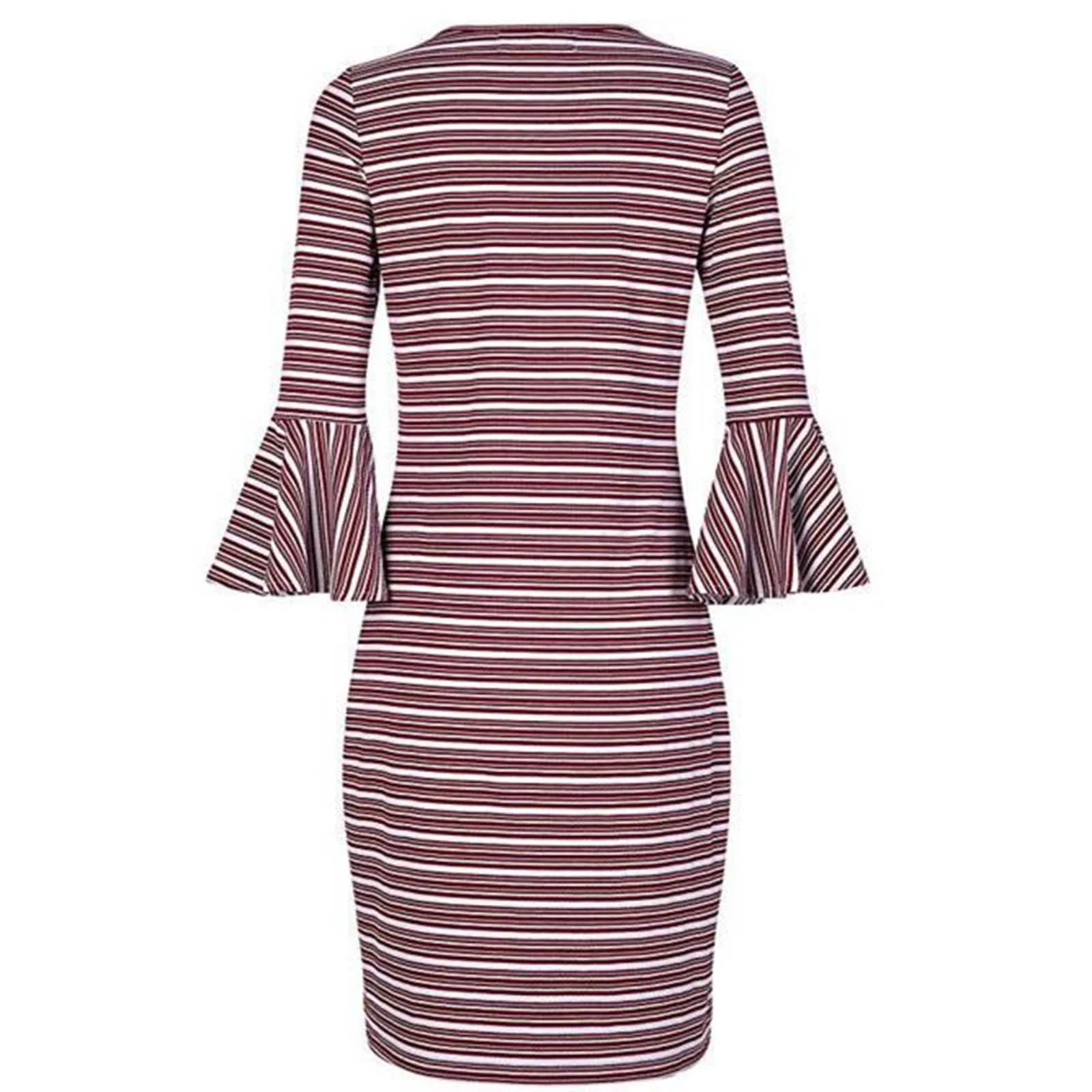 

Fashion Pregnant Women Clothing Striped Round Neck Flared Sleeve Maternity Dress Pregnancy Clothes Robe Femme
