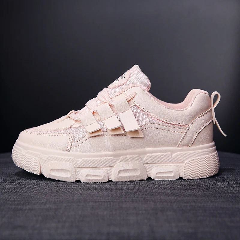 

Daddy shoes 2021 spring new thick soled high rise sports shoes women's Pink leisure running shoes women's Korean version