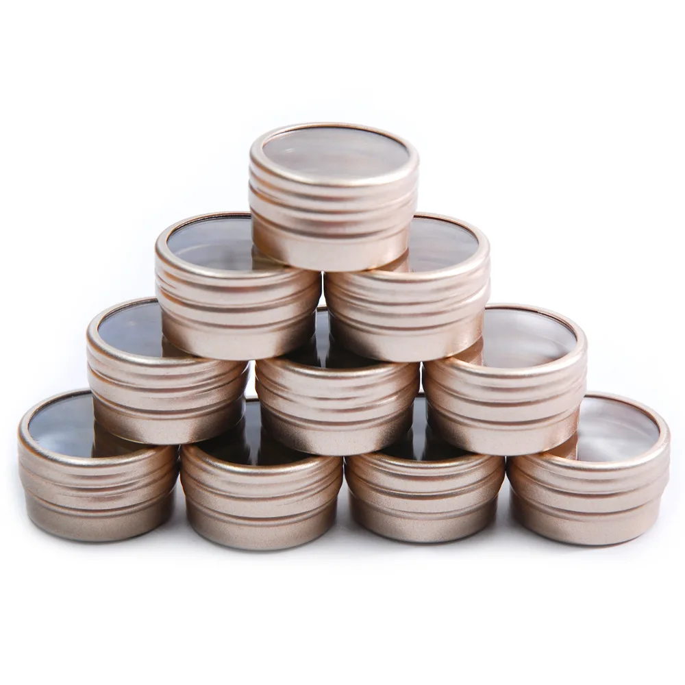 

2Pcs Refillable Containers Aluminum Empty Cosmetic Cans Screw Jar Portable Travel Tin Packing Box Makeup Cream Hair Wax Case