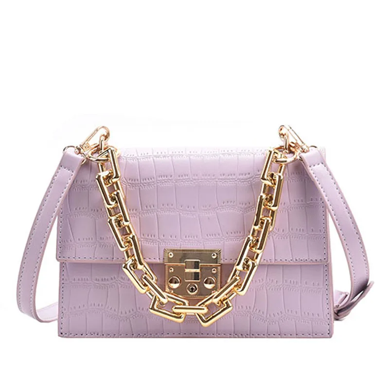 

High quality luxury designer handbag alligator women's small square bag metal chain women's shoulder bag crossbody bags bolsos