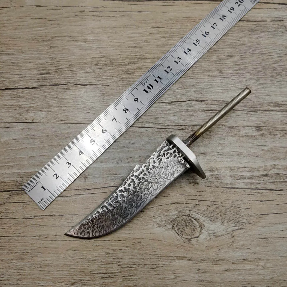 DIY VG10 Дамасская сталь ковка шаблон стальной прямой нож с фиксированным лезвием заготовка diy полуфабрикат нож заготовки стали