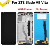 5 45for zte blade v9 vita lcd touch screen panel glass display digitizer panel assemblyframe for zte v9vita lcd black
