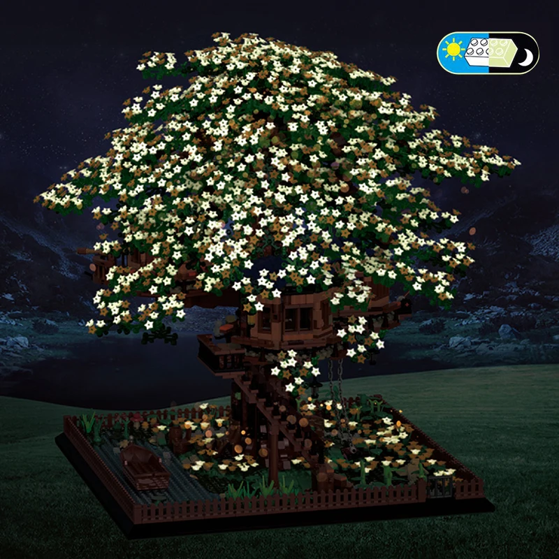 

Mailackers City Buildings Tree House Starry Tree Architecture Creator Christmas Gift Building Blocks City Sets Bricks Kids Toys