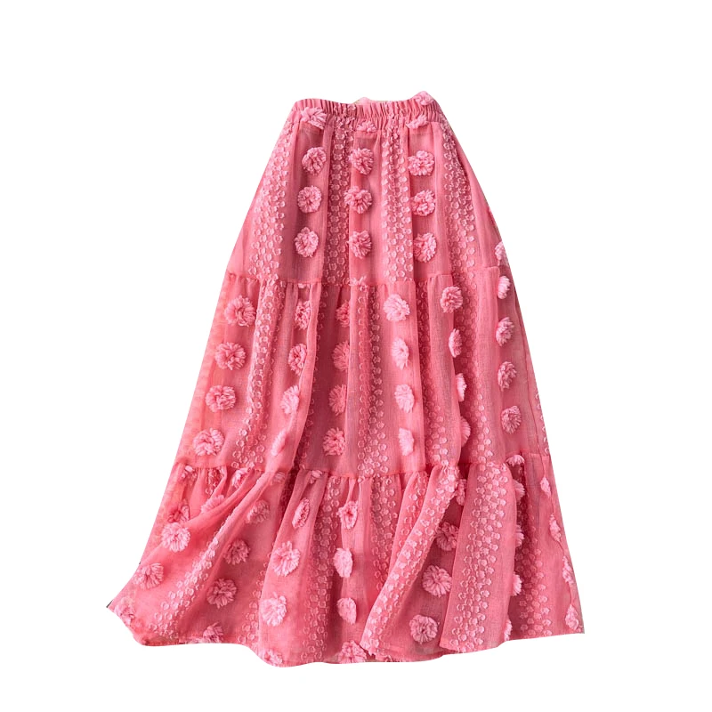 

2021 Early Spring New Women's Wear To Wear Age-reducing All-match Hairy Wave Point Mid-length Half-length Skirt GK024