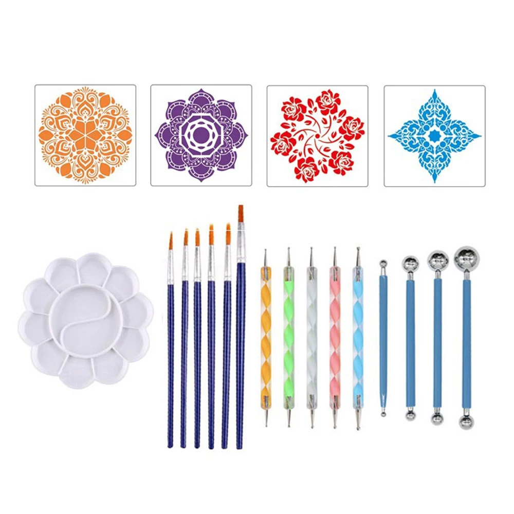 

Dotting Tools DIY Painting Stencils Ball Stylus Palette Paint Brushes for Canvas Rocks Coloring Drawing