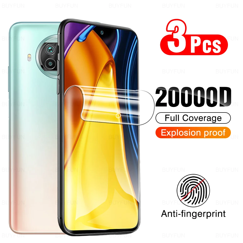 

Гидравлическая пленка для Xiaomi POCO M4 Pro 5G poco M3 pro 4g 5g F3 gt X3pro NFC GT Pocophone F1 xiao mi xiaiomi, защитная пленка для экрана, 3 шт.