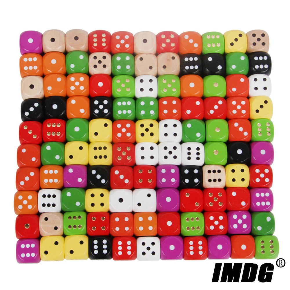 10 искусственных деревянных костей 16 мм красочная твердая деревянная точка