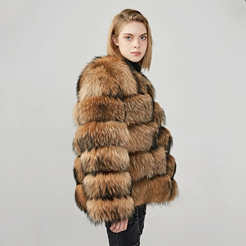 MAOMAOFUR пальто из натурального меха енота Женское зимнее теплое с длинными рукавами одежда женская натуральная меховая шуба натуральный мех куртка