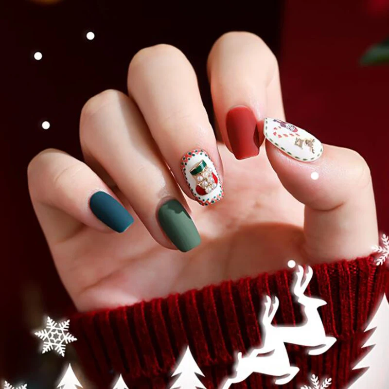 3D DIY рамка для дизайна ногтей украшения красного цвета аксессуары маникюра рождественские формы слайдер