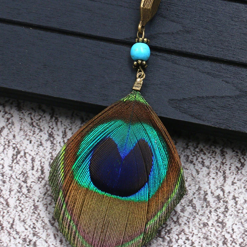 Cpop этнические серьги в виде перьев модные ювелирные изделия для женщин бусины из