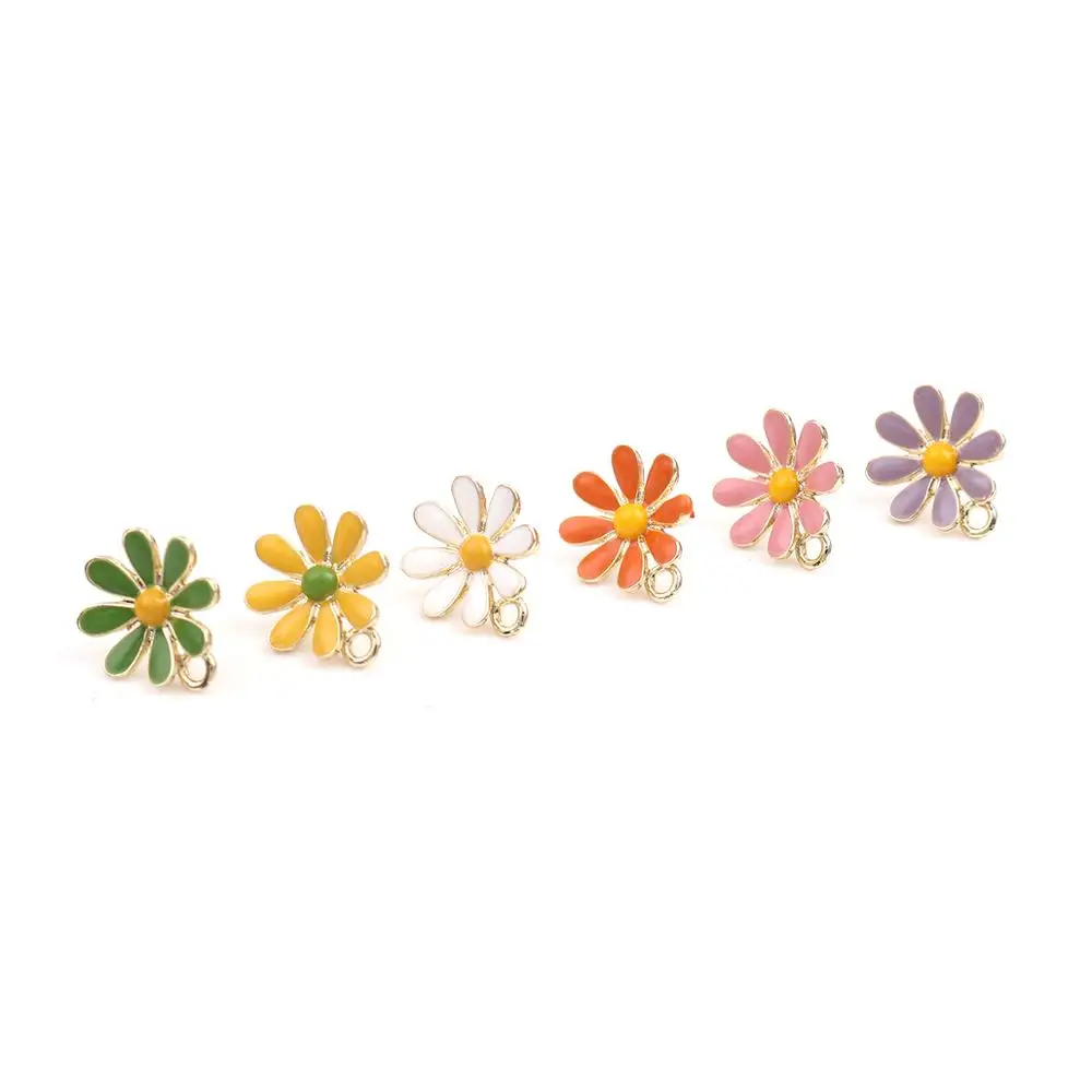 DoreenBeads цинковый сплав на основе ушные серьги гвоздики изделий цветок золотой