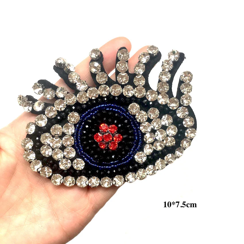 1 шт. ручной работы 9 видов глаза бисером стразы аппликация патчи Пришить для